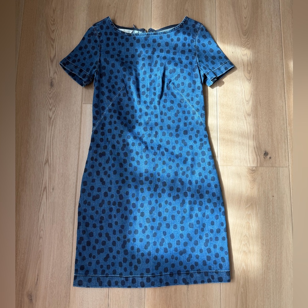 Boden Denim Polka Dot Dress